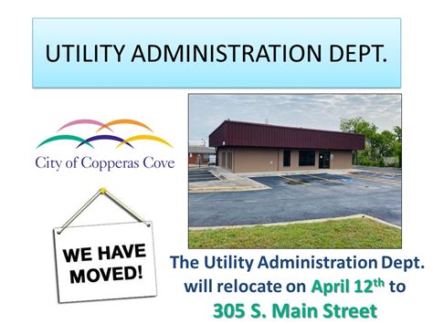 UTILITY ADMINISTRATION – The City of Copperas Cove, Texas.